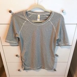 Lucy Striped Workout Short Sleeve Top -Size M-EUC!